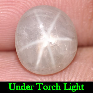 Genuine 100% Natural Cabachon White Star Sapphire 4.38ct 9.7 x 8.7mm Oval Opaque