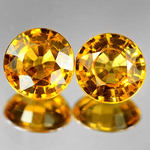 Genuine YELLOW SAPPHIRE (2) .92ct 4.5 x 4.5 x 2.8mm Round Pair