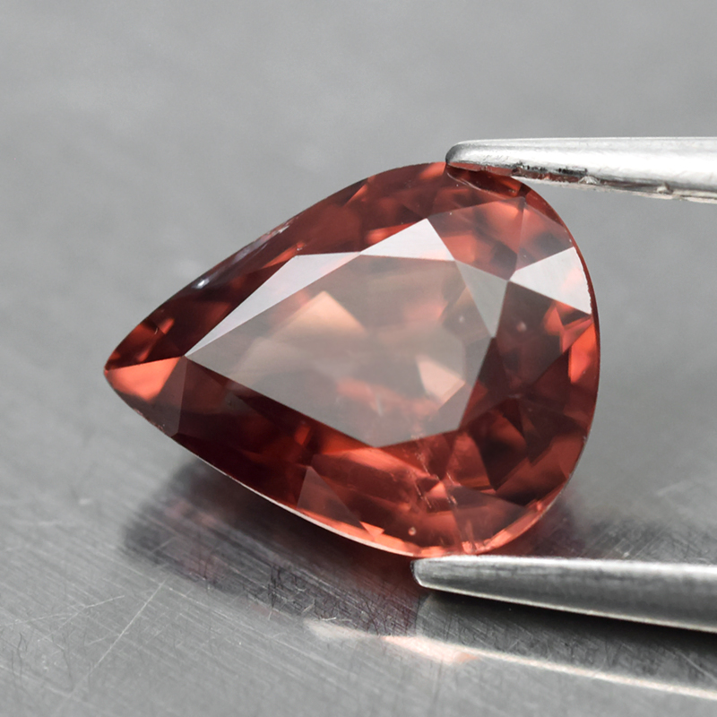 Genuine 100% Natural Pink Champagne Zircon 1.92ct 7.8 x 6.0mm Pear  SI1 Clarity