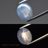 Genuine 100% Natural Cabochon Blue Star Sapphire 4.44ct 11.0 x 9.0mm Semi-Translucent from Ceylon