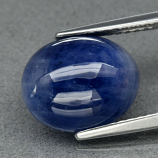 Genuine Cabochon Blue Sapphire 6.29ct 11.0 x 9.0mm Oval Semi-Translucent 