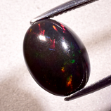 Genuine 100% Natural Cabochon Black Opal 5.15ct 14.8 x 11.0mm Opaque Rainbow Flash