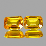 Genuine Yellow Sapphire .74ct 5.4 x 3.7mm Octagon VVS Clarity Pair