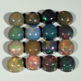 Genuine Set of 16 Crystal Welo Cabochon Black Opal 6.04ct 4.8 to 5.0mm Round