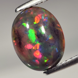 Genuine Crystal Welo Cabochon Black Opal 1.38ct 10.0x7.5x3.9mm Opaque Ethiopia