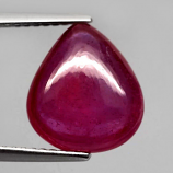 Genuine Cabochon Ruby 6.04ct 11.7 x 10.5mm Pear Semi-Translucent