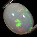Genuine 100% Natural Crystal Welo Cabochon White Opal 1.61ct 10.0x8.0x5.1mm Opaque Ethiopia