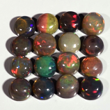Genuine Set of 16 Crystal Welo Cabochon Black Opal 6.02ct 4.8 to 5.0mm Round