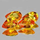 Genuine Yellow Sapphire .50ct 5.9 x 4.0mm Pear VVS Clarity (Set of 4)