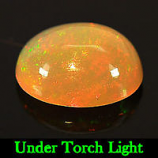 Genuine 100% Natural Cabochon Orange Opal 1.33ct 9.4x7.6x4.6mm Semi Transparent Ethiopia