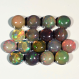 Genuine Set of 17 Crystal Welo Cabochon Black Opal 6.00ct 4.8 to 5.0mm Round