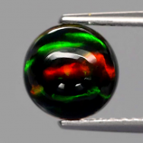 Genuine 100% Natural Cabochon Black Opal 1.32ct 8x8mm Opaque, Iridescent Ethiopia