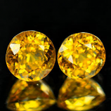 Genuine 100% Natural Yellow Garnet (2) 1.54cts 5.1 x 5.1 x 4.1mm Madagascar SI