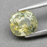 Genuine 100% Natural Yellowish Green Sapphire 1.46ct 6.0 x 5.7mm Cushion SI1 Clarity