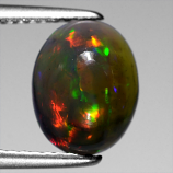 Genuine 100% Natural Cabochon Black Opal 1.43ct 10.0 x 8.0mm Irridescent Ethiopia