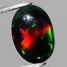 Genuine 100% Natural Cabochon Black Opal 3.39ct 13.3x9.0mm Opaque Ethiopia 